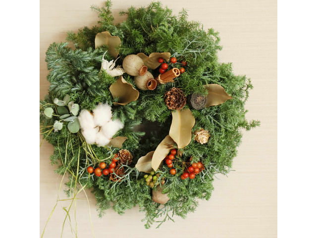 「クリスマスリース作り」ワークショップ